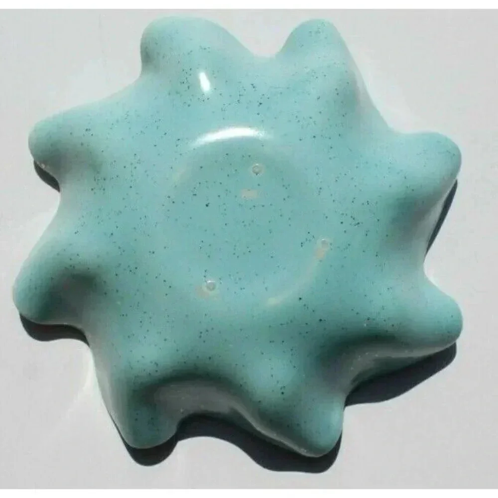 Vintage MCM Retro Turquoise & Gold Spiral Shaped Ashtray / Dish Bowl